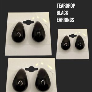 Elegant Black Teardrop Earrings